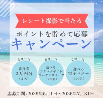 旅行券やカタログギフトも当たる中田食品のクローズドキャンペーン