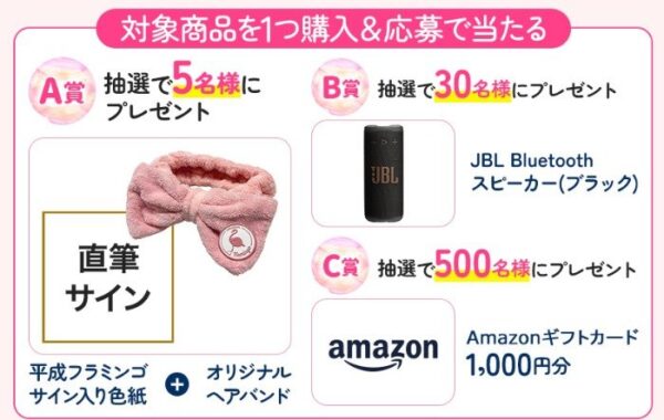 平成フラミンゴのサイン入り色紙やスピーカーも当たるクローズドキャンペーン