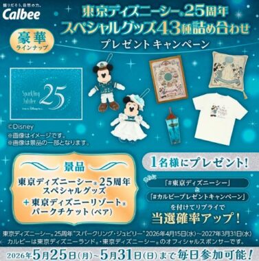 パークチケット+東京ディズニーシー 25周年 スペシャルグッズが当たる豪華懸賞