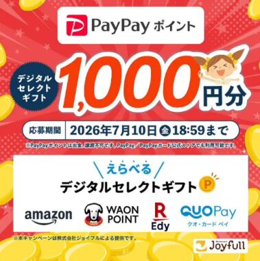 デジタルギフト1,000円分がその場で当たる毎日応募Xキャンペーン