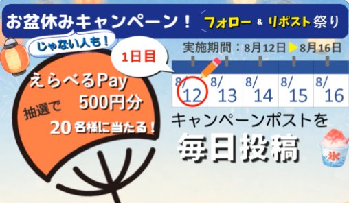 えらべるPay 500円分