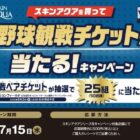野球観戦チケットが当たる、ロート製薬のクローズドキャンペーン
