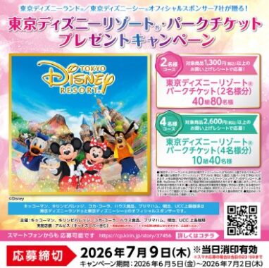 【アルビス×メーカー各社】東京ディズニーリゾート パークチケットが当たる豪華クローズド懸賞