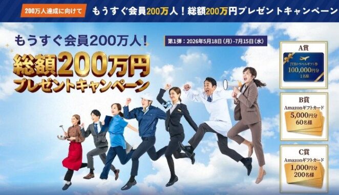 10万円分のトラベルギフトやAmazonギフトカードも当たる豪華懸賞