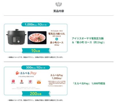 電気圧力鍋やえらべるPayなどが当たる日本ハムのレシートキャンペーン