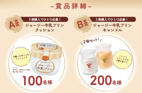 Wチャンスもアリ！オリジナルクッションやキャンドルなどが当たるレシート懸賞