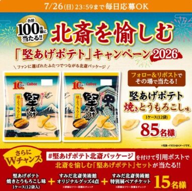 堅あげポテト 1ケースがその場で当たるカルビーのXキャンペーン