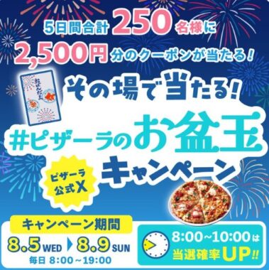 ピザーラネットクーポン 2,500円分