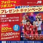 男子大会「日本vsベルギー」チケット / Amazonギフトカード 最大1,000円分