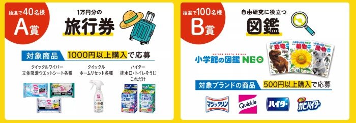 旅行券や自由研究に役立つ図鑑が当たる花王のクローズドキャンペーン
