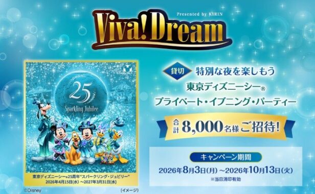 ディズニーシーのプライベート・イブニング・パーティー招待券も当たる豪華懸賞