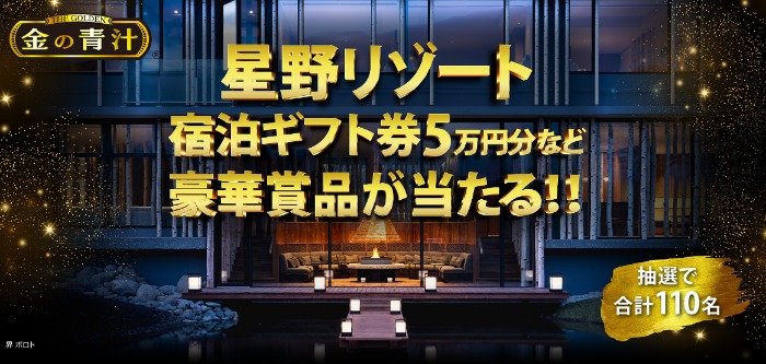 星野リゾート宿泊ギフトやVisaギフトカードも当たる豪華クローズド懸賞