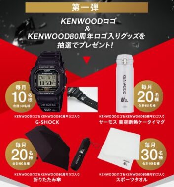 KENWOODのロゴ入りグッズが当たるクローズドキャンペーン