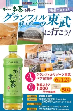 グランフィルリゾーツ東武ペア宿泊券 / 東武ストア商品券 1,000円分