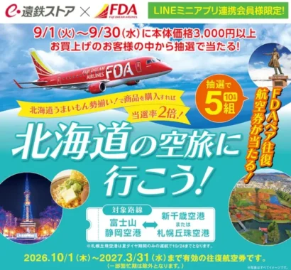 FDAペア往復航空券