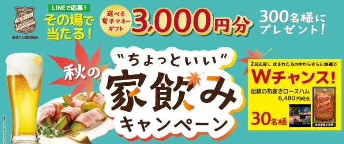 Wチャンスもアリ!電子マネーがその場で当たる鎌倉ハムのクローズドキャンペーン