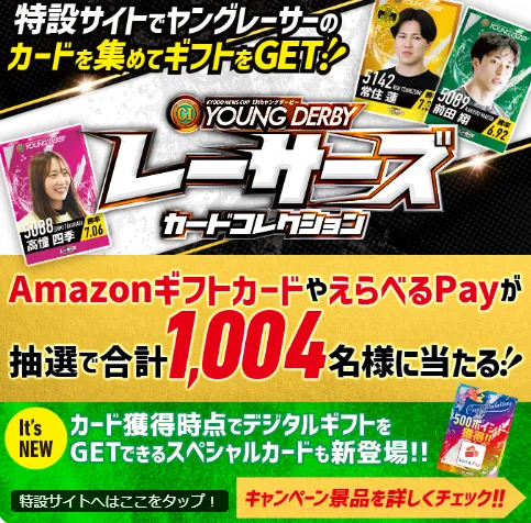 AmazonギフトカードやえらべるPayが当たるレーサーズカードコレクションキャンペーン