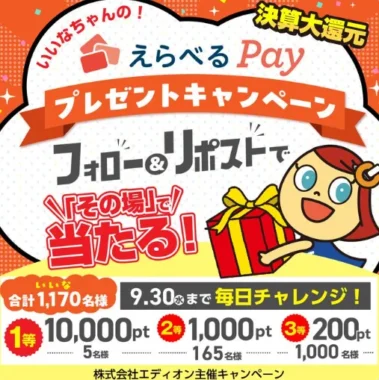 えらべるPay 最大1万円分
