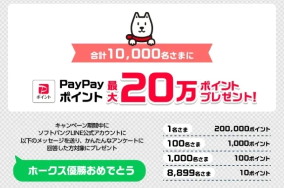 PayPayポイント 最大20万ポイント