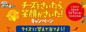 クイズに答えて当てよう!/チーズをさいたら、笑顔がさいた!雪印北海道100 さけるチーズ。|雪印メグミルク株式会社!