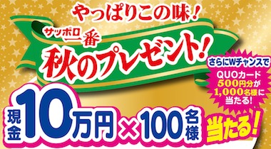 現金 10万円 / QUOカード 500円分